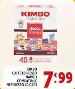 Deco Supermercati Kimbo caffè espresso napoli compatibile nespresso 40 caps offerta