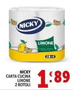Deco Supermercati Nicky carta cucina limone 2 rotoli offerta