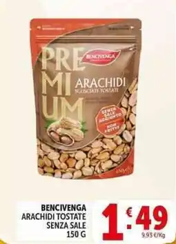 Deco Supermercati Bencivenga arachidi tostate senza sale offerta