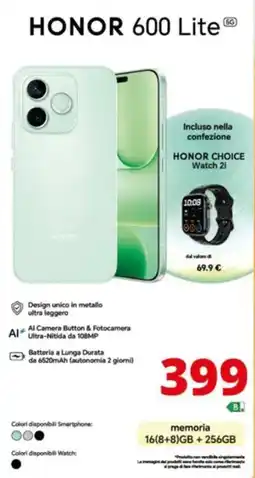 Comet HONOR CHOICE Watch 2i offerta