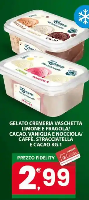 Gelato cremeria vaschetta limone e fragola/ cacao. vaniglia e nocciola/ caffè. stracciatella e cacao