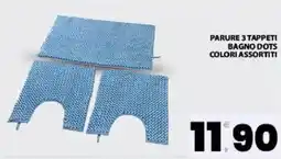 Interspar Parure 3 tappeti bagno dots offerta