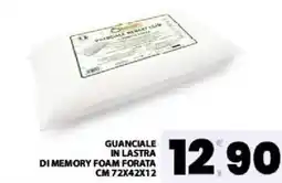 Interspar Guanciale in lastra di memory foam forata cm 72x42x12 offerta
