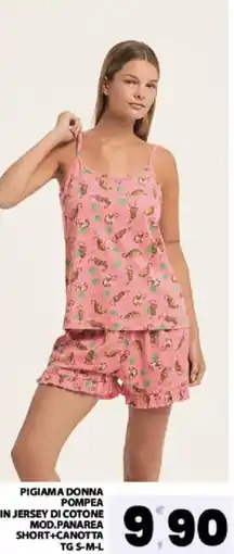 Interspar Pigiama donna pompea in jersey di cotone mod.panarea short+canotta offerta