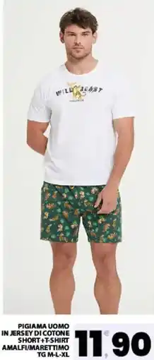 Interspar Pigiama uomo in jersey di cotone short+t-shirt amalfi/marettimo offerta