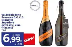 Sigma Valdobbiadene Prosecco D.O.C.G. Mionetto Superiore extra dry, vino frizzante offerta