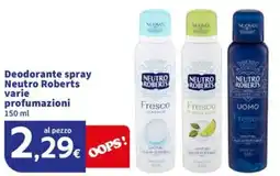 Sigma Deodorante spray Neutro Roberts offerta