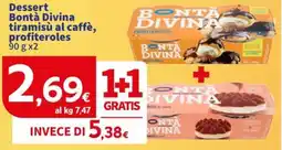 Sigma Dessert Bontà Divina tiramisù al caffè, profiteroles offerta