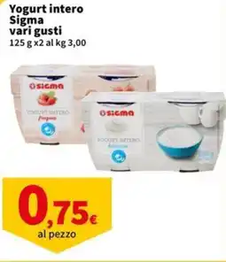 Sigma Yogurt intero Sigma offerta