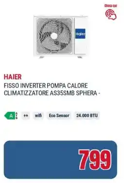 Trony Haier fisso inverter pompa calore climatizzatore AS35SMB SPHERA - offerta