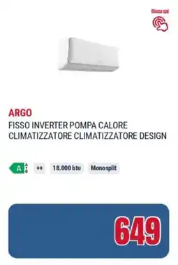 Trony Argo fisso inverter pompa calore climatizzatore design offerta