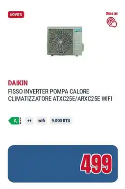 Trony Daikin fisso inverter pompa calore climatizzatore ATXC25E/ARXC25E WIFI offerta