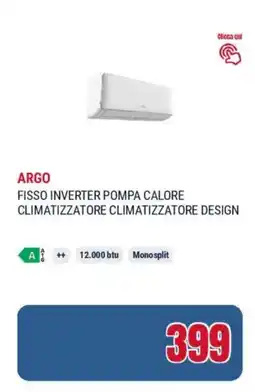 Trony Argo fisso inverter pompa calore climatizzatore design offerta