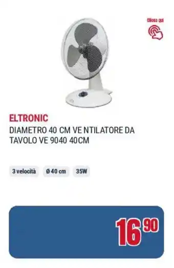 Eltronic diametro 40 cm ventilatore da tavolo ve 9040