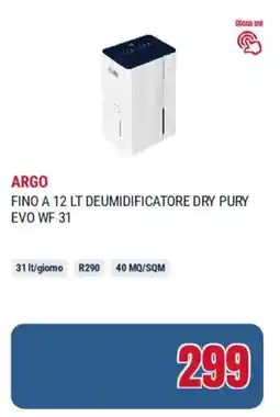 Trony Argo fino a 12 lt deumidificatore dry pury evo WF 31 offerta