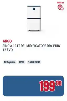 Trony Argo fino a 12 lt deumidificatore dry pury 13 evo offerta