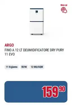 Trony Argo fino a 12 lt deumidificatore dry pury 11 evo offerta