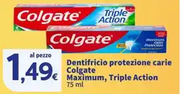 Sigma Dentifricio protezione carie Colgate Maximum, Triple Action offerta