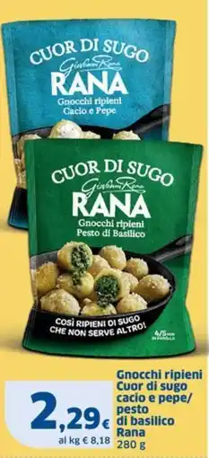 Sigma Gnocchi ripieni Cuor di sugo cacio e pepe/ pesto di basilico Rana offerta