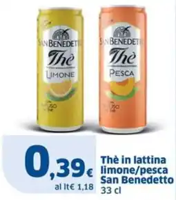 Sigma Thè in lattina limone/pesca San Benedetto offerta
