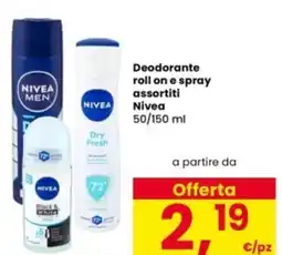 Interspar Deodorante roll on e spray Nivea offerta