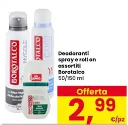 Interspar Deodoranti spray e roll on Borotalco offerta