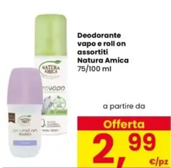 Deodorante vapo e roll on Natura Amica