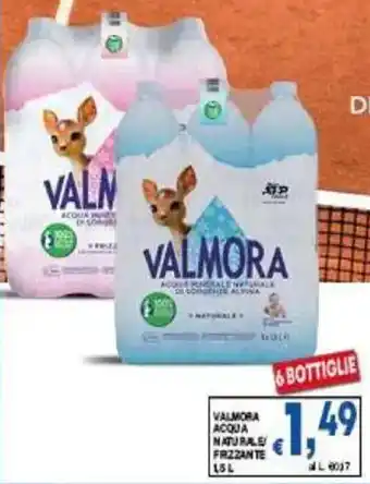 Valmora acqua naturale frizzante