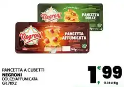 Interspar Pancetta a cubetti negroni dolce/affumicata offerta