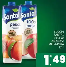 Interspar Succhi santal pesca/ ananas/ mela/pera offerta