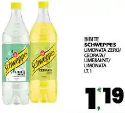 Interspar Bibite schweppes limonata zero/ cedrata/ lime&mint/ limonata offerta