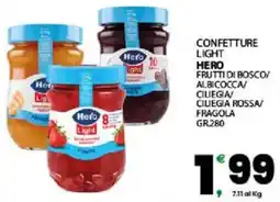 Interspar Confetture light hero frutti di bosco/ albicocca/ ciliegia/ ciliegia rossa/ fragola offerta