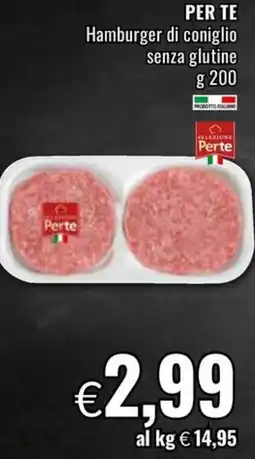 Famila PER TE Hamburger di coniglio senza glutine offerta