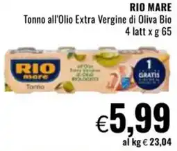 Famila RIO MARE Tonno all'Olio Extra Vergine di Oliva Bio offerta