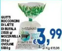 DEM Guitti bocconcini dilatte di bufala mozzare/ mozzarella/ ovoline offerta