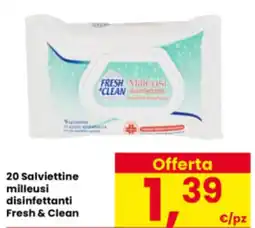 Interspar 20 Salviettine milleusi disinfettanti Fresh & Clean offerta
