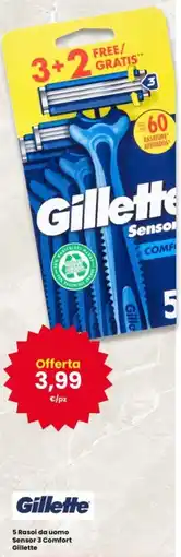 Interspar 5 Rasoi da uomo Sensor 3 Comfort Gillette offerta