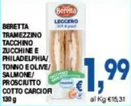 DEM Beretta tramezzino tacchino zucchine e philadelphia/ tonno e olive/ salmone prosciutto cotto carcior offerta