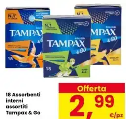 Interspar 18 Assorbenti interni Tampax & Go offerta