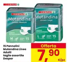 Interspar 15 Pannolini Mutandina Linea Adulti Despar offerta