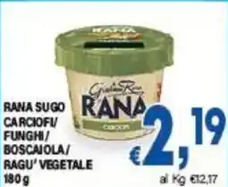DEM Rana sugo rana carciofi funghi boscaiola/ ragu' vegetale offerta
