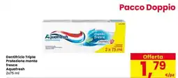 Interspar Dentifricio Tripla Protezione menta fresca Aquafresh offerta