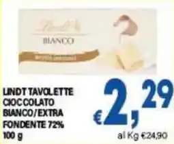 DEM Lindt tavolette cioccolato bianco/extra fondente 72% offerta