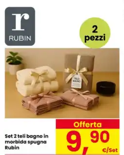 Interspar Set 2 teli bagno in morbida spugna Rubin offerta