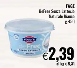 Famila FAGE BeFree Senza Lattosio Naturale Bianco offerta
