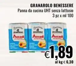 Famila GRANAROLO BENESSERE Panna da cucina UHT senza lattosio offerta