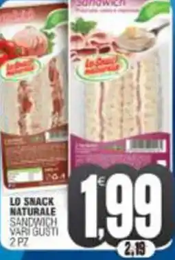 Vicino a te supermercati Lo snack naturale sandwich offerta