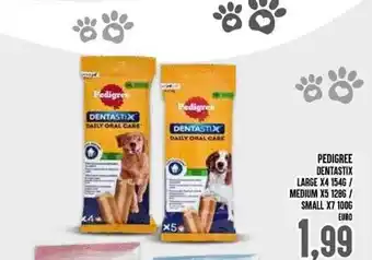 Pedigree dentastix large x4 154g/ medium x5 1286/ small x7 1006