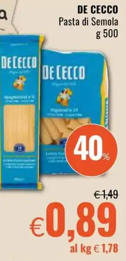 Famila DE CECCO Pasta di Semola offerta