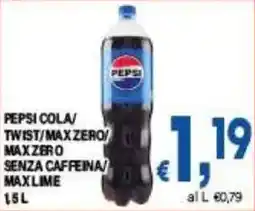 DEM Pepsi cola twist/max zero maxzero senza caffeina maxlime offerta